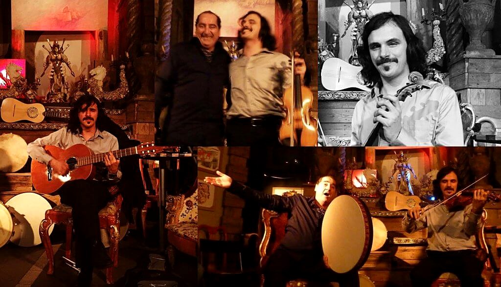 Accordi di Pace. Musicians together in a collage of rehearsal and performance moments.